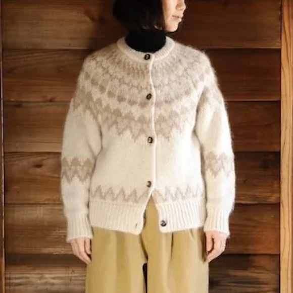 Batoner Sweaters - NWT Batoner Mohair Nordic Fair Isle Cardigan Sweater Button Front Size S/M